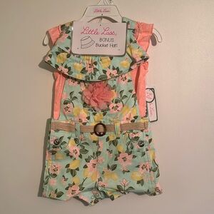 Little Lass Overalls with Shirt and Hat